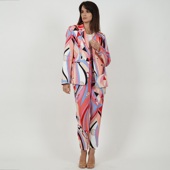 Pleated Belt Blazer - White - Free Size