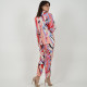 Pleated Belt Blazer - White - Free Size