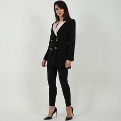 Vintage Solid Dress Blazer - Black