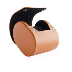 Travel Leather Storage Bag for 1 Watch - camel