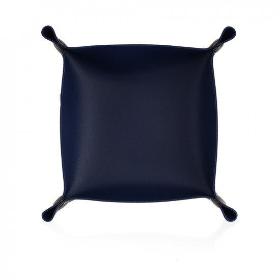 Leather Tray - Deep Blue
