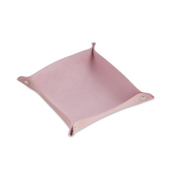 Leather And Velvet Tray - Pink