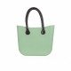 Classic Bag With Long Leather Handles - Sage Green With Brown