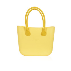 Classic Bag With Long Leather Handles - Yellow With Black  