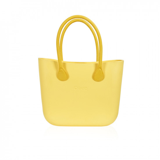 Classic Bag With Long Leather Handles - Yellow With Black  