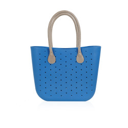 Forata Bag With Short leather Handles - Blue