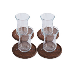 Tea Glasses with Coasters - set of 4 pieces