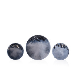 Round Coasters With Stone - Gray And Black  