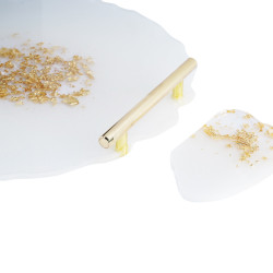 Large Tray - Off white / gold paper