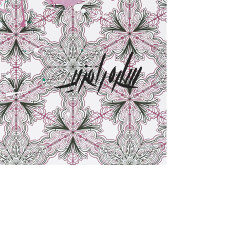 Digital Zentangle Painting - Green - Pink - White