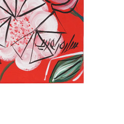 Digital Zentangle Painting - Red - White - Green - Pink