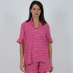 Short Printed Pijama Set - Fuchsia
