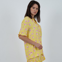 Short Printed Pijama Set - Yellow