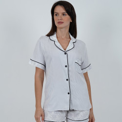 Short Pijama 2 Pcs - White and Grey