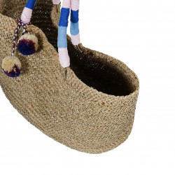 Pom Pom Straw Tote Bag - N 2