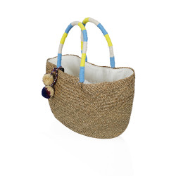 Pom Pom Straw Tote Bag - N3