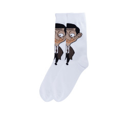 Mr Bean Cotton Socks - White