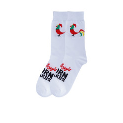 Corn Flakes Cotton Socks - White