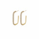 Cubic loop earrings with zircon - Gold - Free size