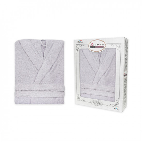 Turkish Bathrobe Without Hood For Women - Light Lilac