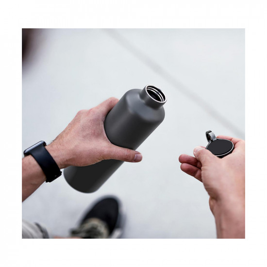 Stainless Steel Smart Water Bottle - Dark Grey - 680 ml  