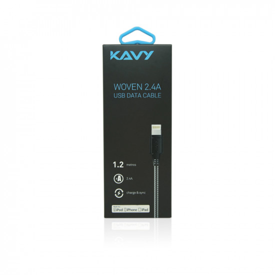 Woven 2.4A USB Data Lightning Cable - 120 cm