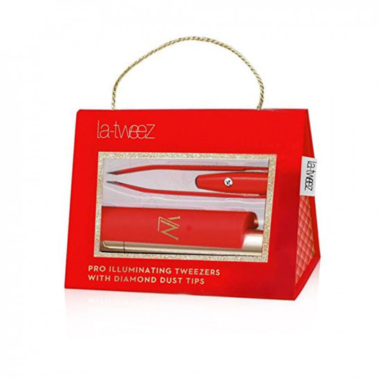 Pro Illuminating Red Tweezers With Diamond Dust & Carry Case Pro Illuminating Red Tweezers With Diamond Dust & Carry Case