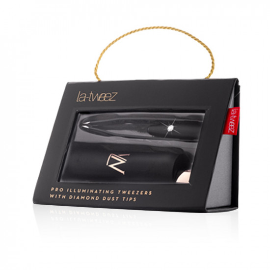 Pro Illuminating Black With Diamond Dust Tweezers & Carry Case Pro Illuminating Black With Diamond Dust Tweezers & Carry Case