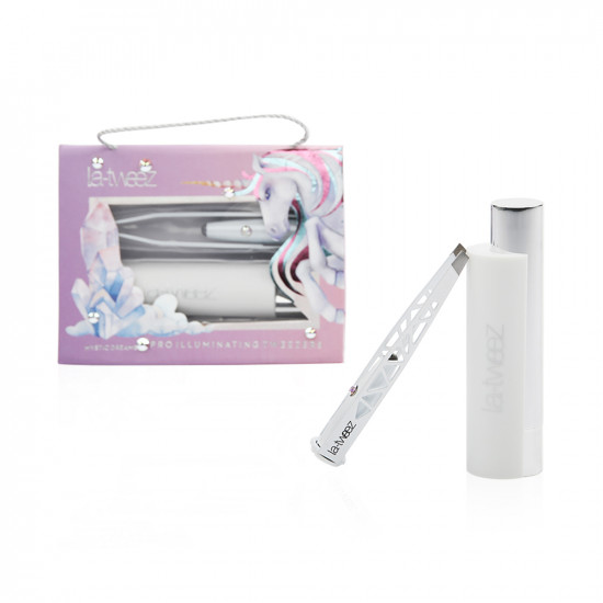 Pro Illuminating White Glitter/unicorn Tweezers & Carry Case Pro Illuminating White Glitter/unicorn Tweezers & Carry Case