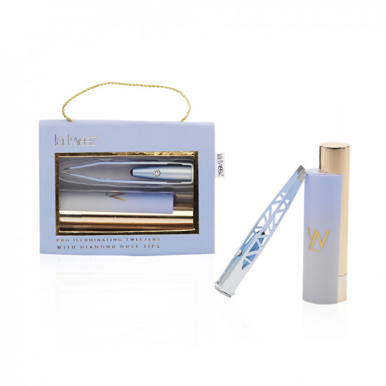 Pro Illuminating Blue Ombre With Diamond Dust Tweezers & Carry Case Pro Illuminating Blue Ombre With Diamond Dust Tweezers & Carry Case