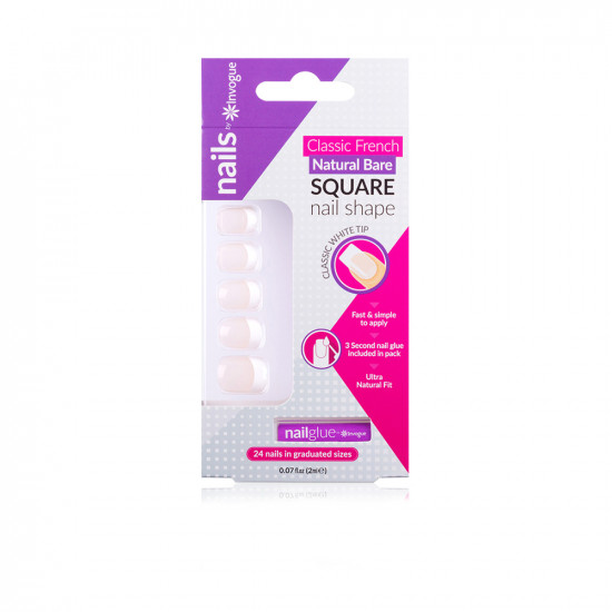 Acrylic Square Nails - French Bare Acrylic Square Nails - French Bare