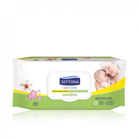 Calm N' Care Baby Wipes Sensitive - 64 Pcs Calm N' Care Baby Wipes Sensitive - 64 Pcs