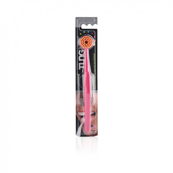 Tongue Brush Cleaner With Cap - Pink Tongue Brush Cleaner With Cap - Pink