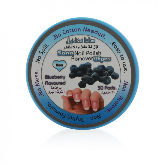Sana Nail Polish Remover Wipes 30 Pads - Blueberry