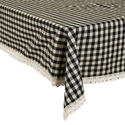 Dinning Table Cover - 140*250 - Black + White 