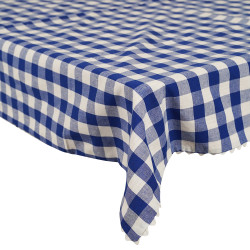 Double Face Dinning Table Cover - 100*150 - Blue + White 