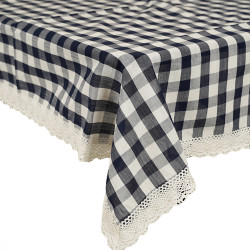 Dinning Table Cover - 100*100 - Black + White