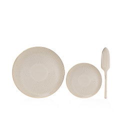 Set Of 6 Small Plates and 1 Big Knife - Fu1052  