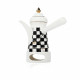 Set Of 6 Cawa Cup, Coffee Pot, Date Bowl And Tray Chess Design Basic Selection - Et1090