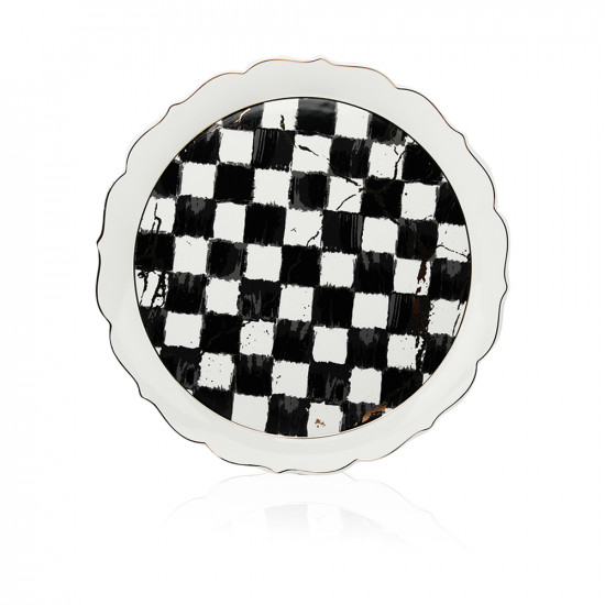 Set Of 6 Cawa Cup, Coffee Pot, Date Bowl And Tray Chess Design Basic Selection - Et1090