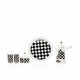 Set Of 6 Cawa Cup, Coffee Pot, Date Bowl And Tray Chess Design Basic Selection - Et1090