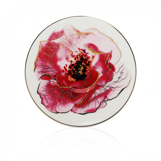 Set Of 6 Tea Cup, 6 Saucers, 1 Tea Pot And Saucer Bowl Floral Design Camillia Collection - Et1103