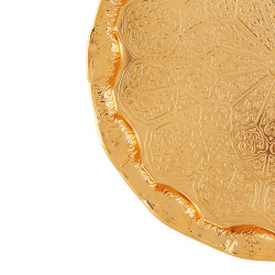 Round Serving Tray - Gold