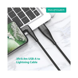 RP-CB013 1m USB-A to Lightning Cable - Black