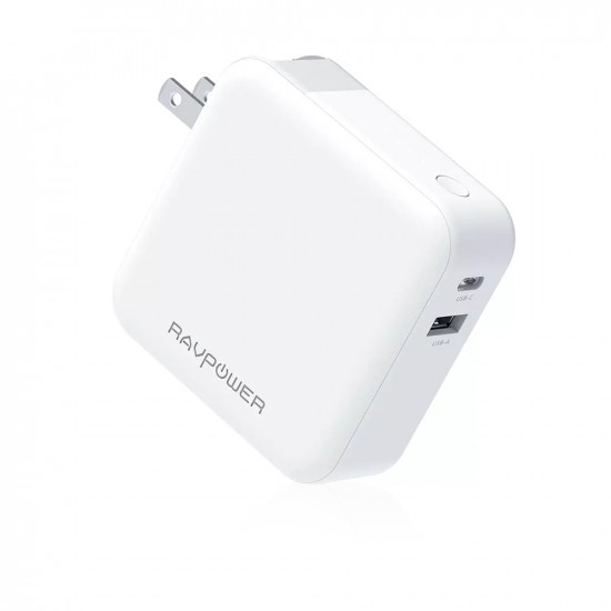 5000mAh AC+PD 8W+QC3.0 Power Bank (RP-PB101) - White 5000mAh AC+PD 8W+QC3.0 Power Bank (RP-PB101) - White