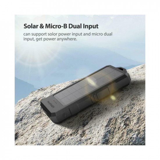 RP-PB124 15000mAh Solar Portable Charger Power Bank - Black RP-PB124 15000mAh Solar Portable Charger Power Bank - Black