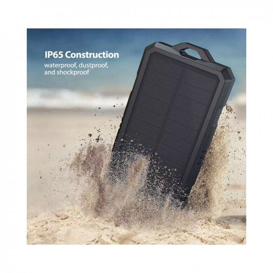 RP-PB124 15000mAh Solar Portable Charger Power Bank - Black RP-PB124 15000mAh Solar Portable Charger Power Bank - Black