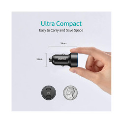 40W 2-Port PD18W All Metal Fast Car Charger for iPhone 12/12 Pro Max/12 Mini