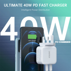 40W Dual USB C Port Charger - White