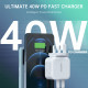 40W Dual USB C Port Charger - White 40W Dual USB C Port Charger - White